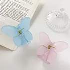 Женская заколка для волос, маленькая матовая прозрачная заколка-бабочка, аксессуары для волос, подарки, лето 2022