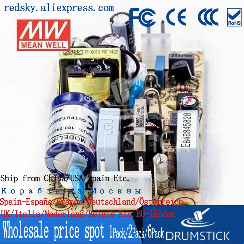 MEAN WELL PS-05-24 24V 0.22A meanwell PS-05 5 28 W одиночный выход импульсный источник питания