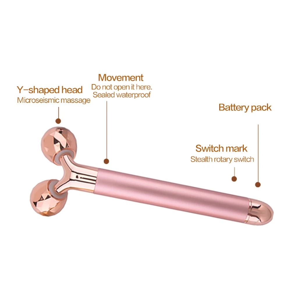 3 в 1 Energy Beauty Bar 24K Gold Вибрационный роликовый массажер для лица лифтинг против