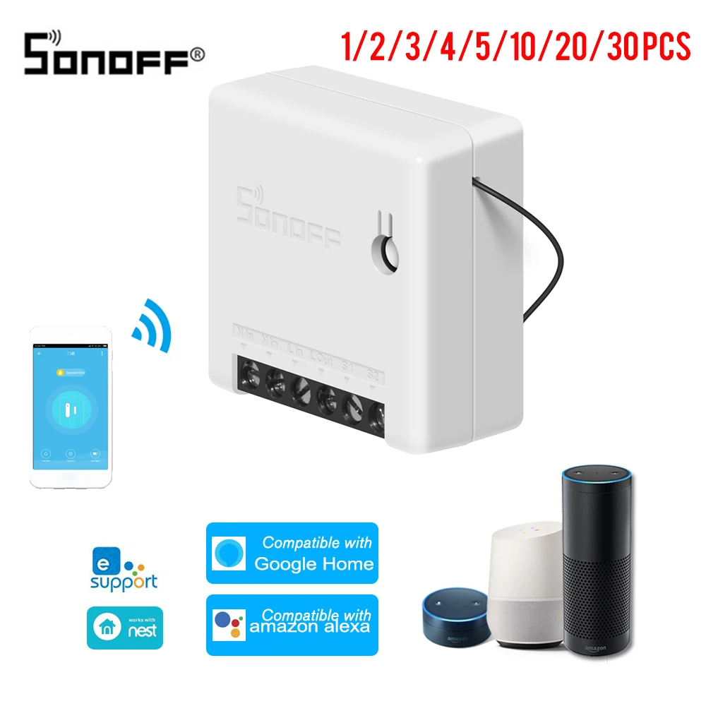 SONOFF мини двухсторонний Интеллектуальный переключатель DIY прибор Автоматизация дистанционное управление переключатели для Alexa Google Home WiFi умный переключатель