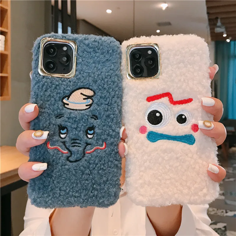 Для iPhone 11 Pro Max X XS XR Duffy Bear Monsters Tom Jerry Forky меховой пушистый теплый чехол для iPhone 7 8 Plus