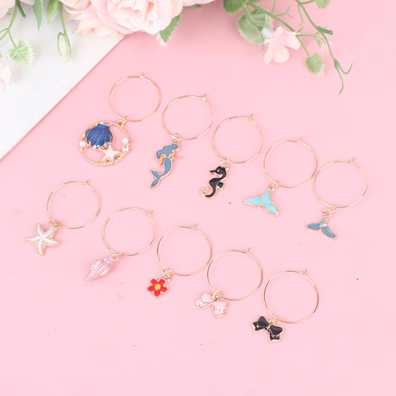 10 шт. вина Стекло Подвески маркеры теги идентификации девичник Барные аксессуары