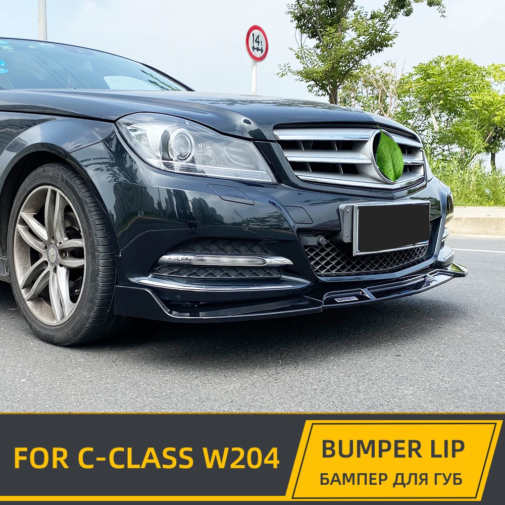 

Car Front Bumper Splitter Lip Chin Spoiler Body Kit Diffuser Protector Guard For For Mercedes For Benz C Class W204 2008-2014