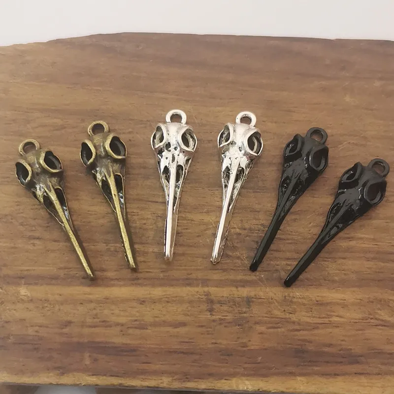 10 шт. Очаровательные Подвески в виде ворона черепа птицы 35x9 5 мм тибетские