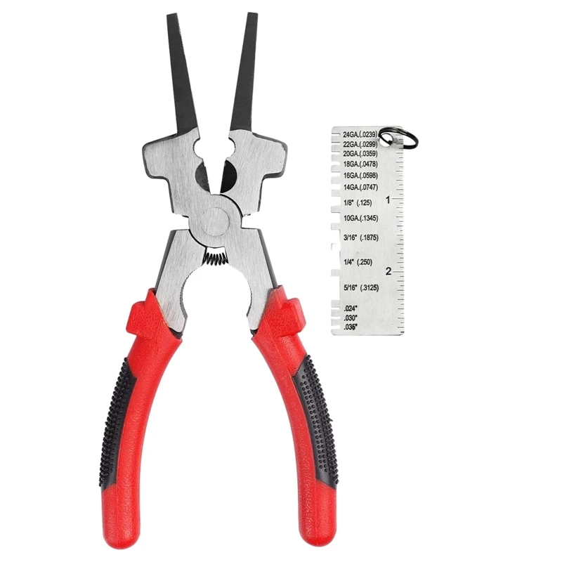 

8 Inch Multi Function Mig Welding Plier & Metal Sheet Thickness Gauge Set, Welding Pliers For Fabricators