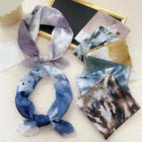 1pcs diy headband wristband female temperament thin headscarf fashion new stylish nice cotton linen print bandanas as gift