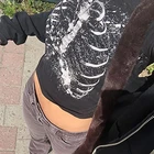 90S в винтажном стиле Скелетон: футболка Y2K эстетическое готика, Харадзюку гранж графический принт топ в стиле панк уличная Женская летняя обувь впитывает пот и Тройник