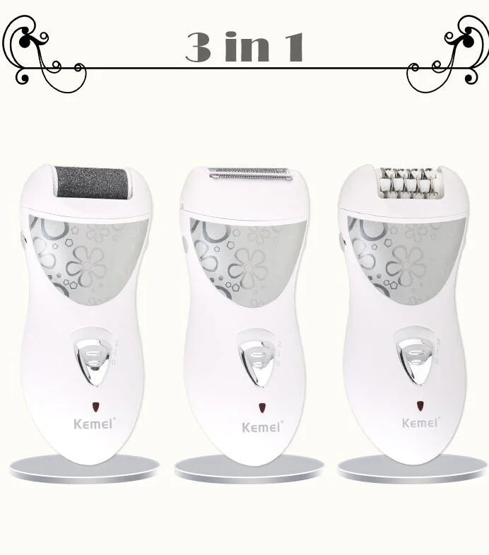 KEMEI 3 в 1 Электрический перезаряжаемый удаление волос на лице Эпилятор бритва для