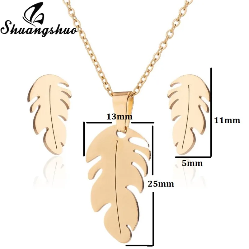 Shuangshuo Золотые Ювелирные наборы в стиле панк бохо Искусственное перо ювелирные