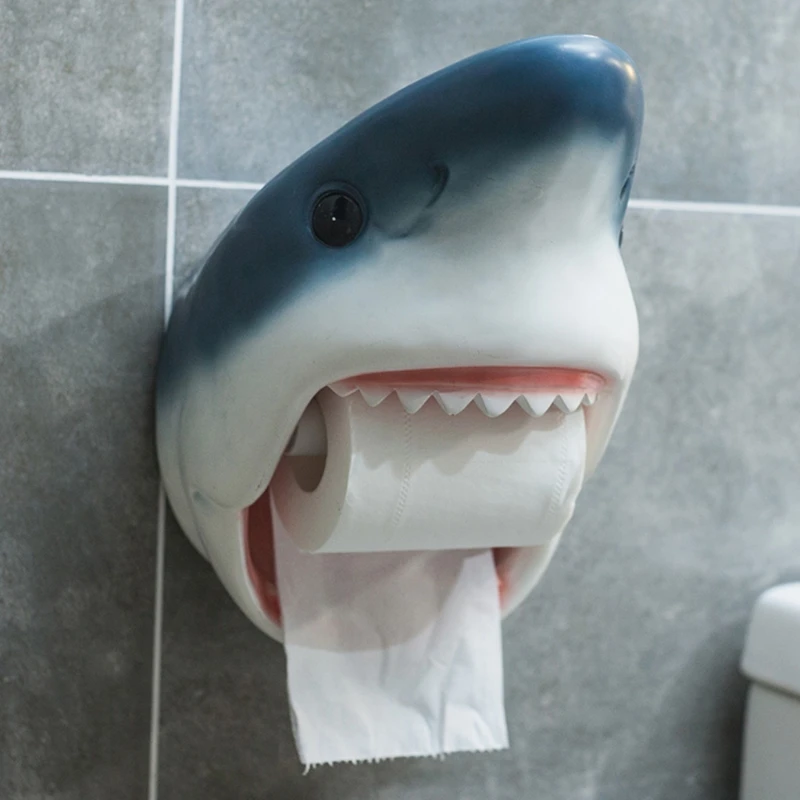 

Креативный и милый держатель для салфеток в форме акулы, сделанный из смолы, прочный, прочный, не легко сломать, практичный и полезный