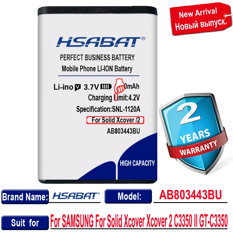 HSABAT 0 цикл 1800 мАч AB803443BU аккумулятор для SAMSUNG Xcover 2 C3350 II GT-C3350 сменный - купить по