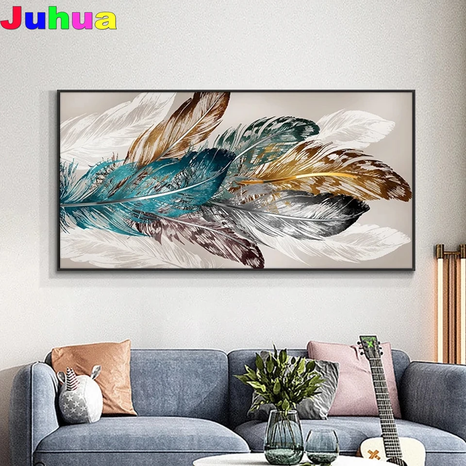 

feather 5d Diy Diamond Painting Cross Stitch Kits Diy Handmade Home Decoration Diamond Embroidery nordic picture wall art
