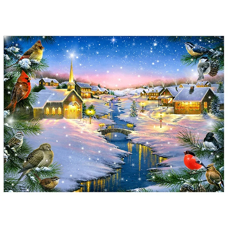 Сделай Сам Алмазная картина снег Круглый Алмаз природный ландшафт Спальня Декор