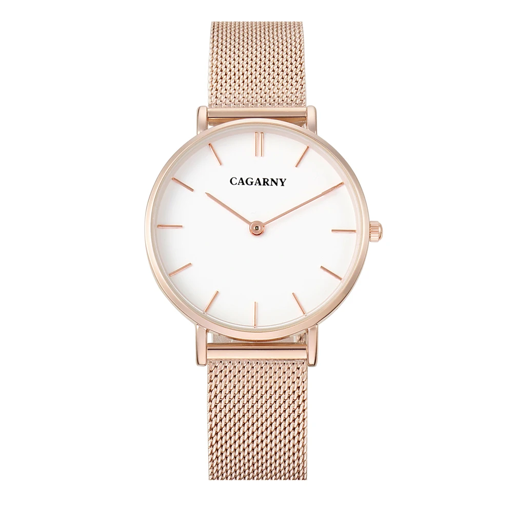 

Women Girl Wrist Watches CAGARNY Classic Style Casual Analog Quartz Stainless Steel Band Sport Clock 6872
