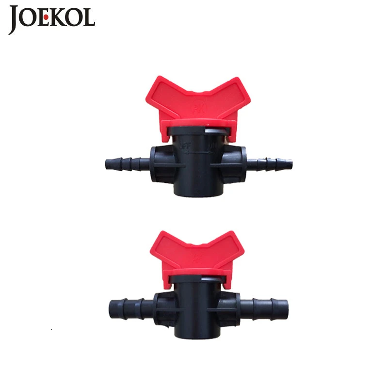 

5PCS Barbed Double Coupling Switch Valve For 1/4'' Tubing Hose Drip Irrigation Watering System Kit Greenhouse Flower