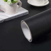 matt black wallpaper in roll for bedroom furnitures renovation pvc self adhesive wall stickers decorative sticky paper decals