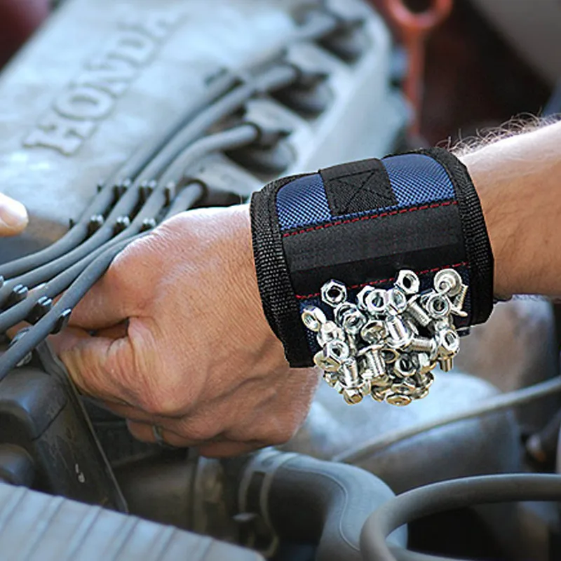 

Fashion Strong Magnetic Wristband Adjustable Wrist Support Bands For Screws Nails Nuts Bolts Drill Bit Holder Tool Belt FBS889