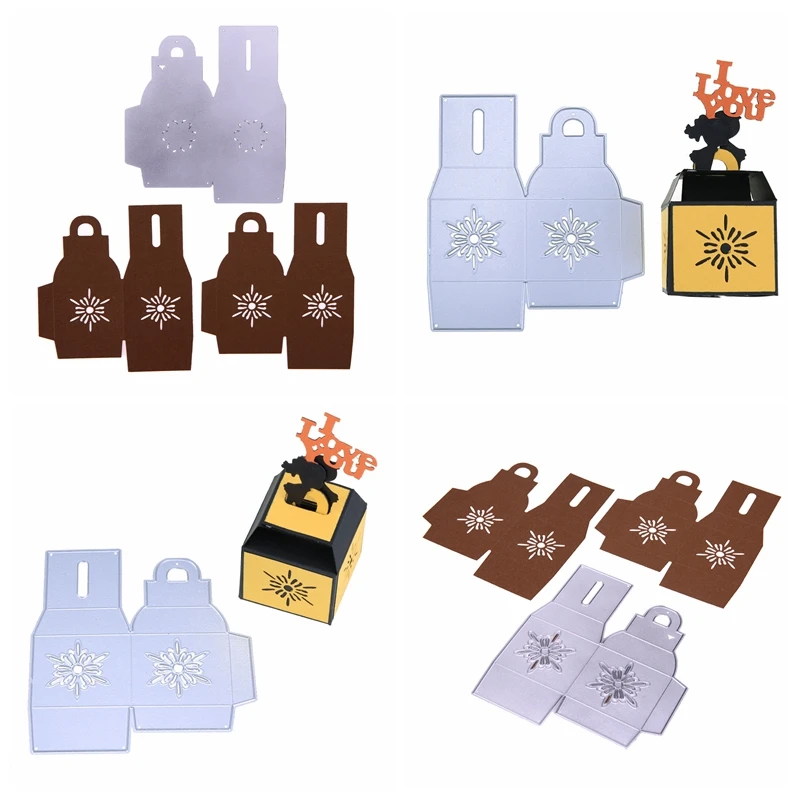 Подарочная коробка с мерцающим цветком металлические штампы трафареты для