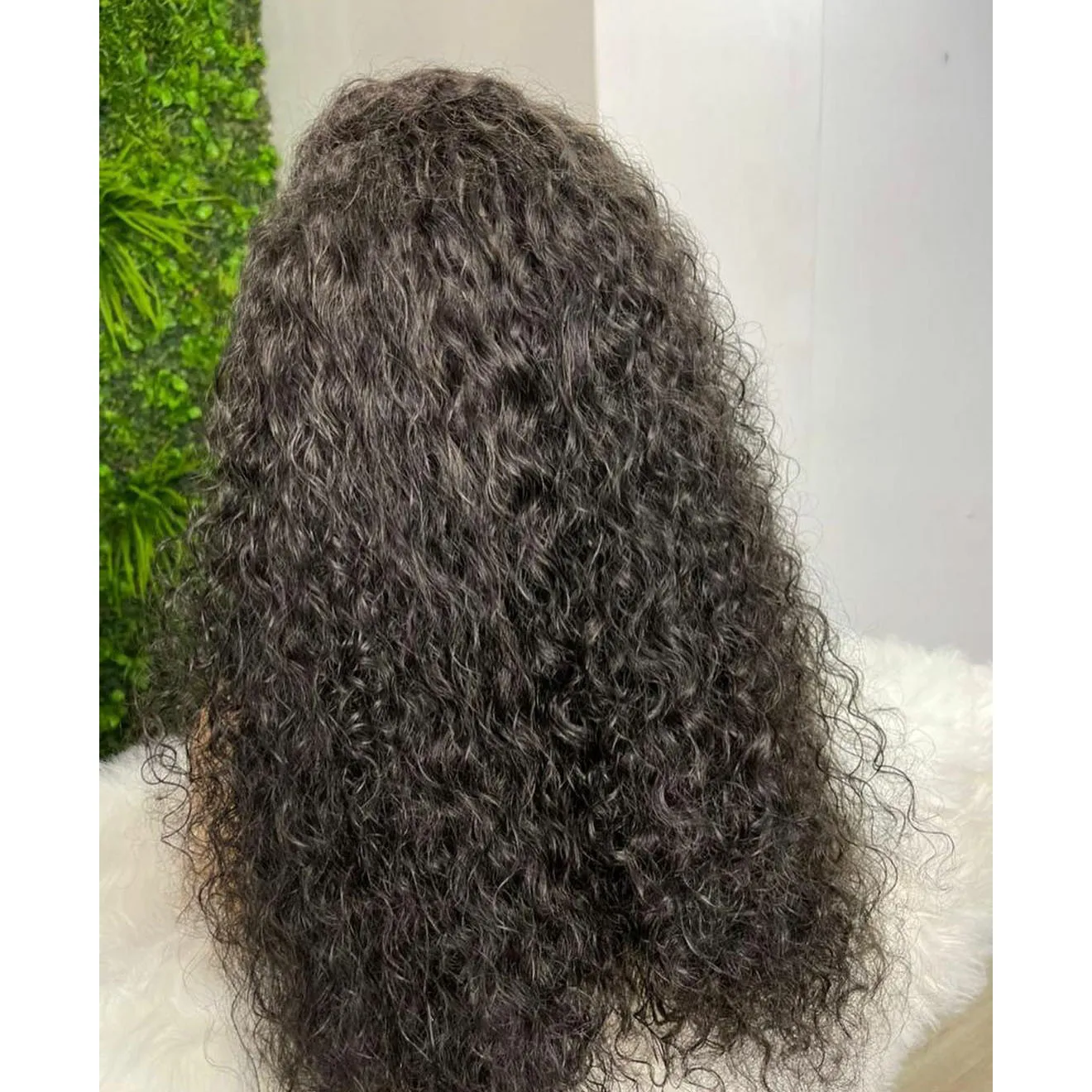 

180% Density Kinky Curly Synthetic Lace Front Wig For Black Women Glueless Long Heat Resistant Daily Baby Hair Preplucked