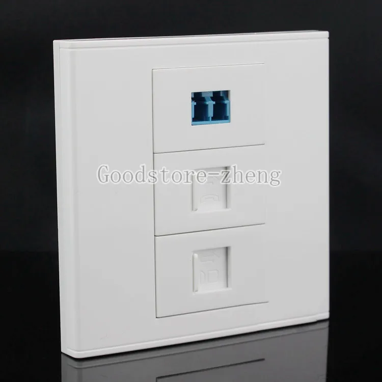 Настенная волоконно Оптическая Пластина LC соединитель + RJ45 CAT5E гнездо лицевая