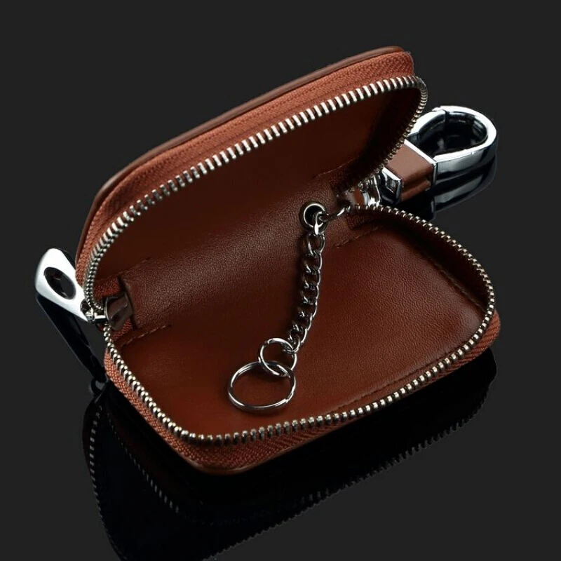 

For Renault Koleo Key Set Car Leather Key Case Car Key Ring Metal Hook and Key Ring Leather Key Case Auto parts