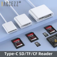 accezz 3 in 1 type c adapter tf sd cf memory card reader otg writer compact flash for ipad pro huawei macbook type c cardreader