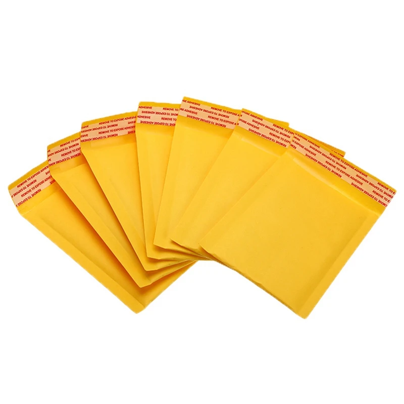 100 шт./лот утолщенной крафт Бумага воздушно-пузырчатой упаковочной пленкой сумки конверты проложенный конверт с пузырьковый почтовый пакет... от AliExpress WW