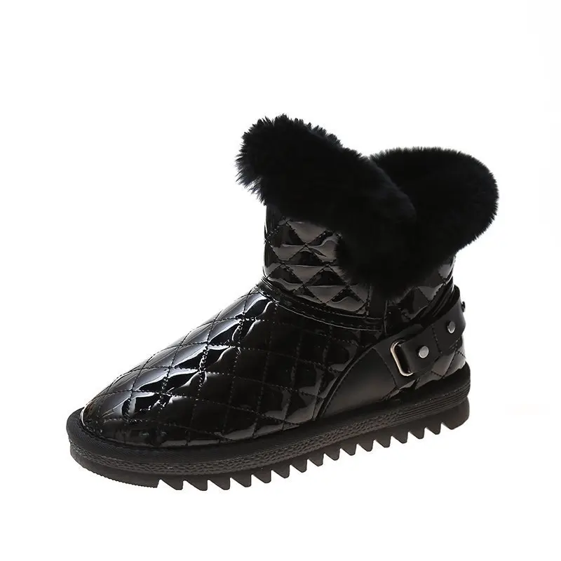 

Snow Boots Women's Fur All-in-one Warm Fur Boots Winter Plus Velvet Thick-soled Cotton Shoes FS21S275