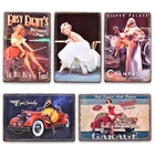 Винтажный 3D тисненый металлический фотографический плакат для привлекательной девушки фотография Ретро Паб Бар домашний гостиная украшение для дома