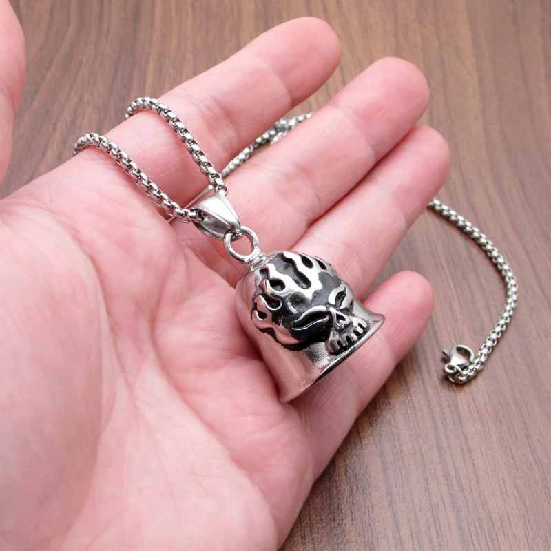 Бесплатная доставка панк 316L нержавеющая сталь серебристый цвет черное пламя