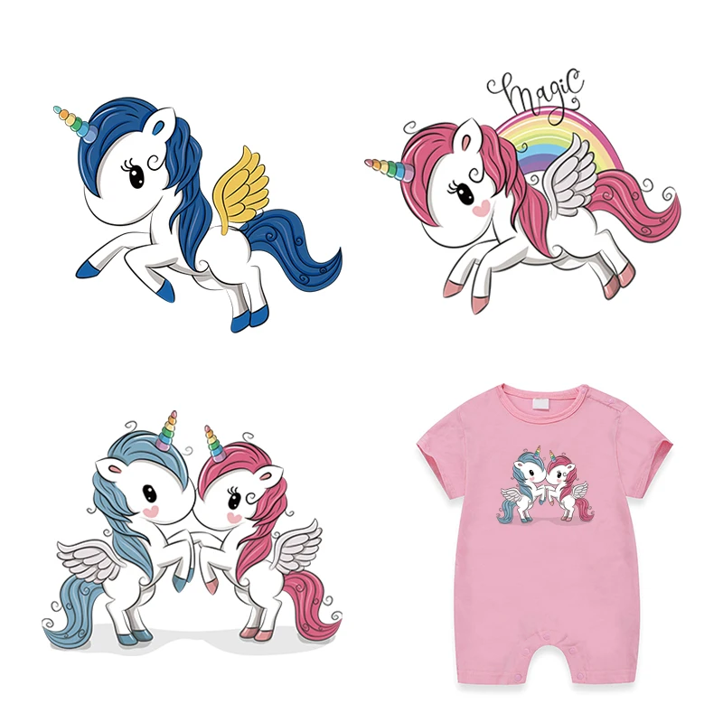 Детские наклейки единороги сделай сам термотрансферные для детской одежды