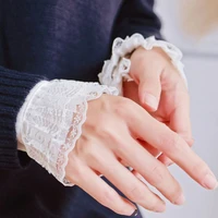 1pair 16 styles women girls fake flare sleeves floral lace pleated ruched false cuffs sweater blouse apparel wrist warmers
