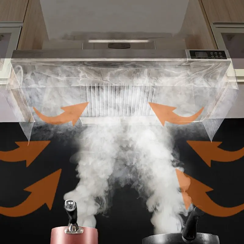 Прозрачный самоклеящийся анти дым крышка ПВХ кухонная вытяжка перегородка