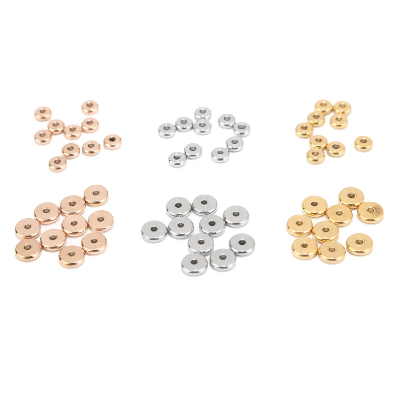 6 мм/8 мм серебристые/золотистые/розовые разделители из нержавеющей стали плоские