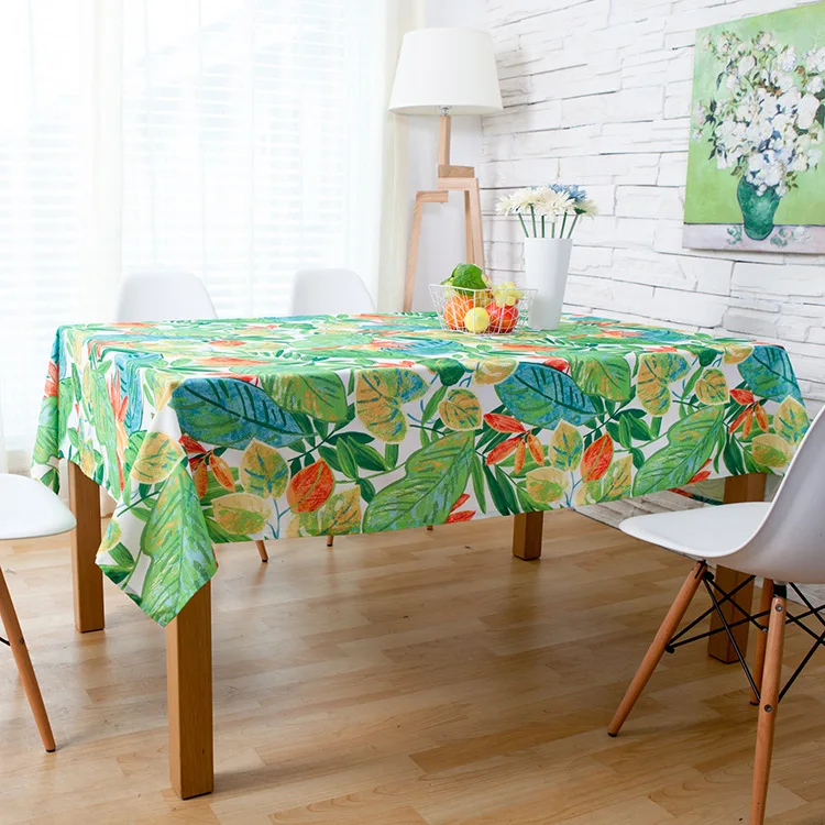 

Pastoral Style Fabric Waterproof Restaurant Tablecloth Outdoor Tea Table Tablecloth Desk Cloth TV Cabinet Cover Bedside Table