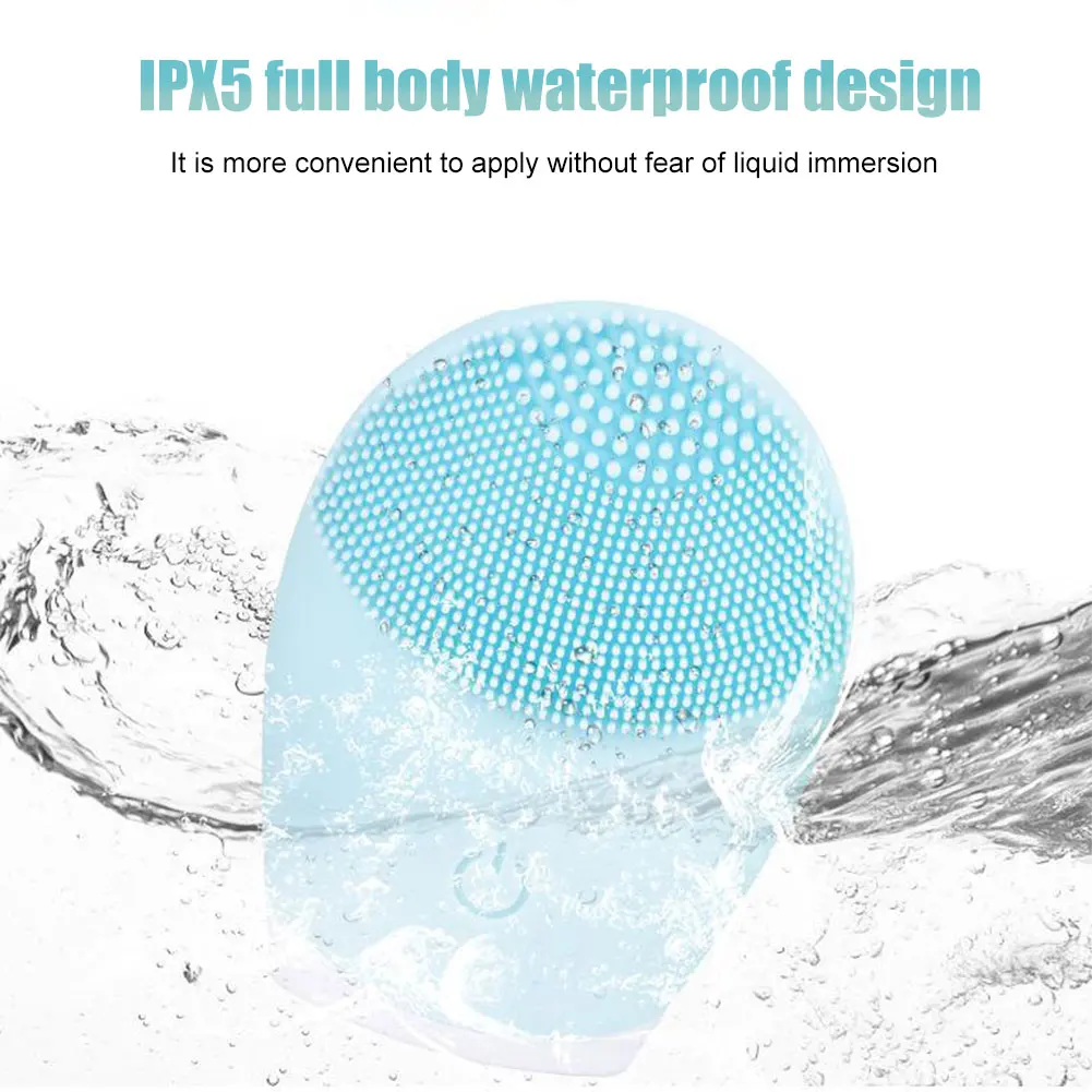 

Electric Face Cleansing Brush Silicone Cleaner Deep Waterproof Cleaning Brush Facial Sonic Skin Care Blackhead Washer