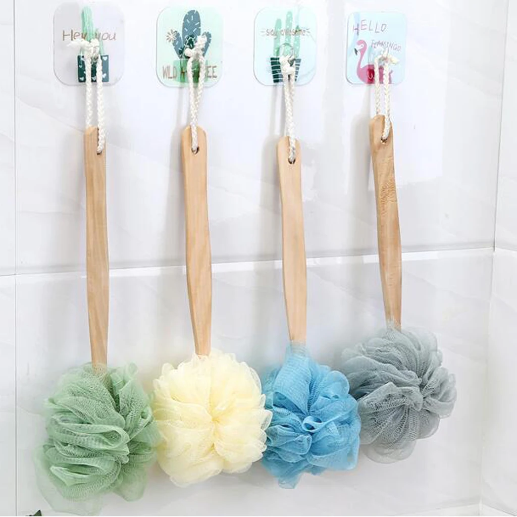 

14.2" Long Handle Exfoliating Mesh Sponge Brush Bath Shower Body Scrub Puff