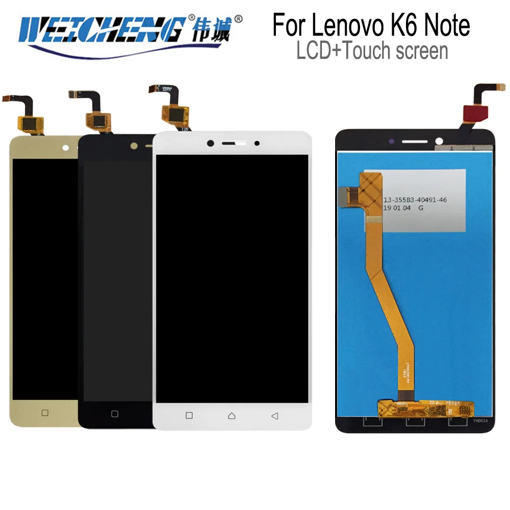 Сменный сенсорный ЖК экран для Lenovo K6 Note K53a48 черный белый золотой|Экраны мобильных