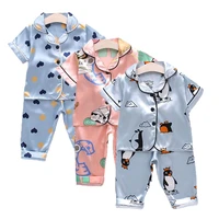 toddler baby girls pajamas kids sleepwear boys cartoon clothing set summer soft short sleeve nightgown pyjamas for 1 5 year old
