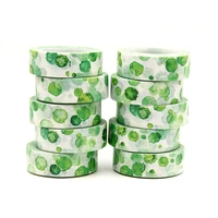 10pcslot 15mm10m kawaii plant designs green leaves tapes for scrapbooking stickers adhesive masking tapes stationery