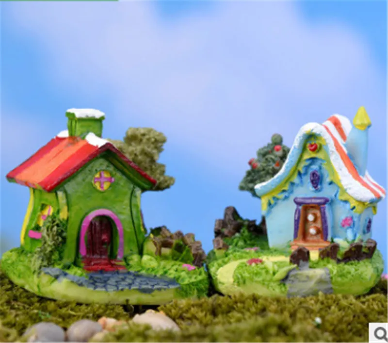 Мультяшный дом вилла мини-здания сказочные миниатюры сад гном мох Декор