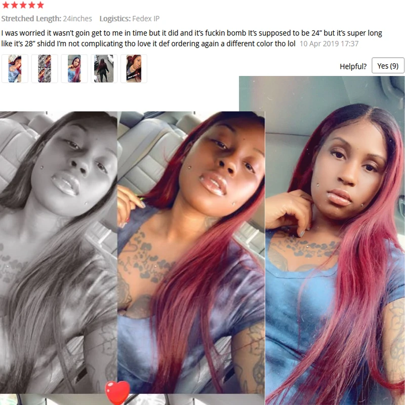 Эффектом деграде(переход от темного к Цвет 1B/бордовый 13x4 Синтетические волосы на кружеве человеческих волос парики с детскими волосами прямые бразильские парики Remy предварительно вырезанные DreamBeauty
