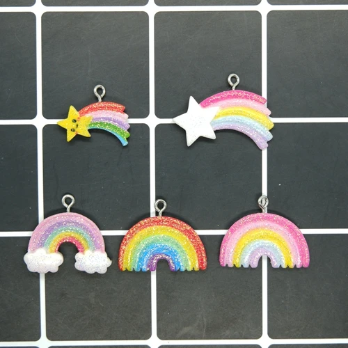 mix Каваи радужные Подвески для DIY Украшение-ожерелье серьги брелок ювелирных изделий маркер на стакан для вина - Окраска металла: mix