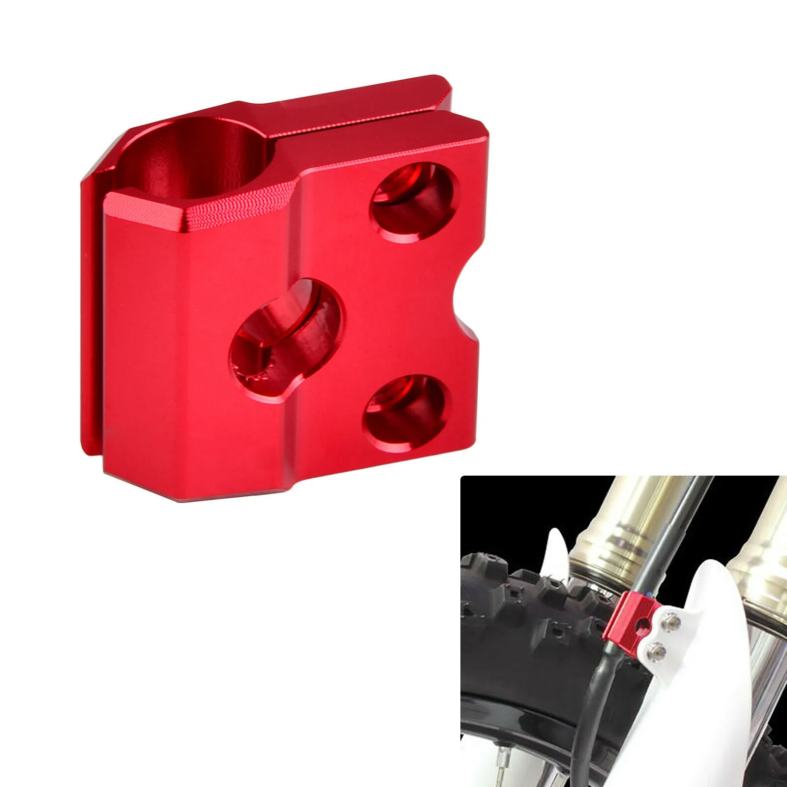 

2 Pcs Brake hose clamp Accessary Aluminum Holder Parts Red High Quality