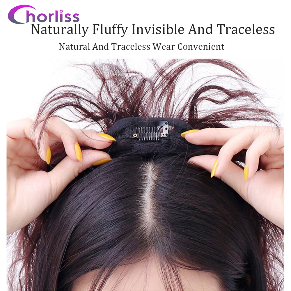 Chorliss Clip-On Hair Topper Short Curly 2 Clip In One Piece Hairpiece For Women top of the head Twistful | Шиньоны и парики