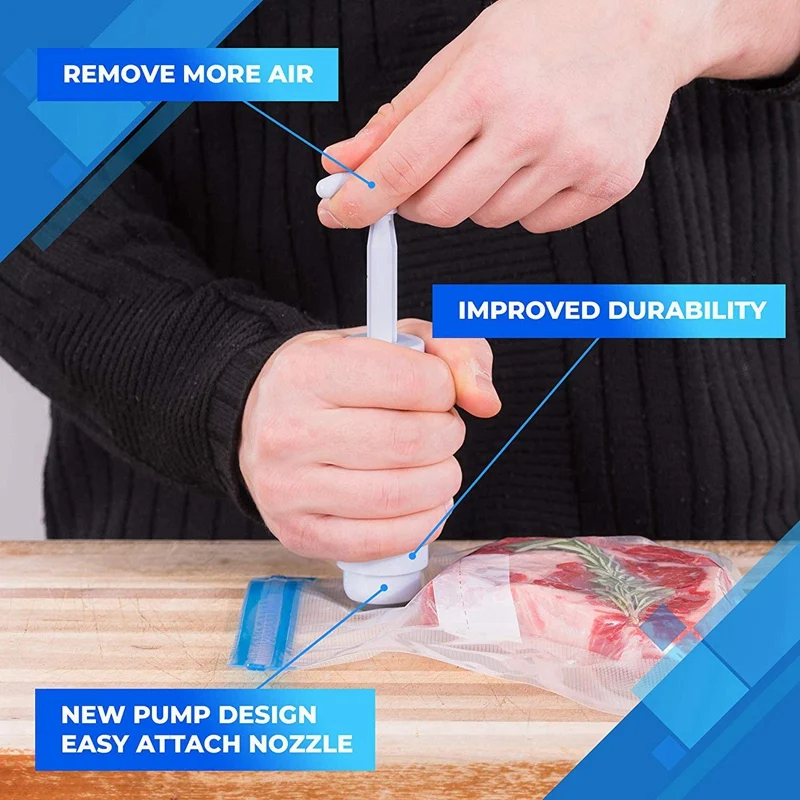 

Sous Vide Bags Reusable-30 Reusable Sous Vide Bags +Sous Vide Clips,Sous Vide Bag Sealer,Vacuum Hand Pump-Reusable Storage Bags