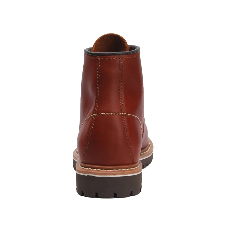 

New Handmade Vintage Men Casual Boots 100% Real Cow Leather Goodyear-Welted British Ankle Boots Wings Tooling Motorcycle Boots