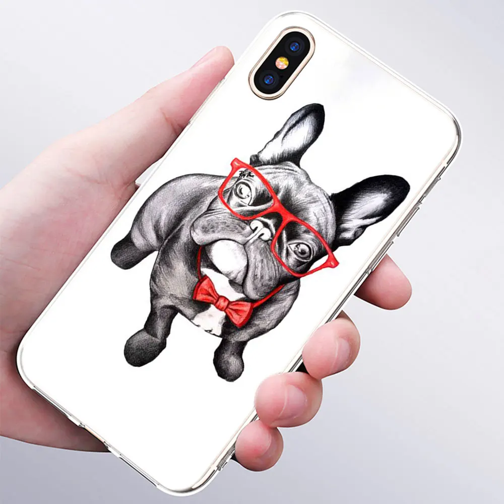 008 Роскошный мягкий силиконовый чехол для телефона французская собака породы бульдог для Apple iPhone 11 Pro XS Max X XR 6 6S 7 8 Plus 5 5S SE Модный чехол - Цвет: 008