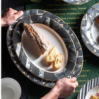 western food plates dishes household steamed fish plates cutlery steak plates creative european ceramic breakfast plates