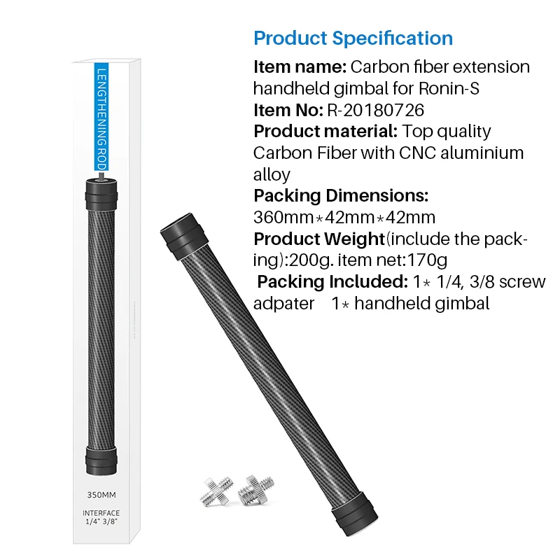 Телескопический Карманный стержень из углеродного волокна для Dji Ronin S Feiyu G6 plus AK2000